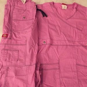 Dickies Pink Cargo Scrub Set